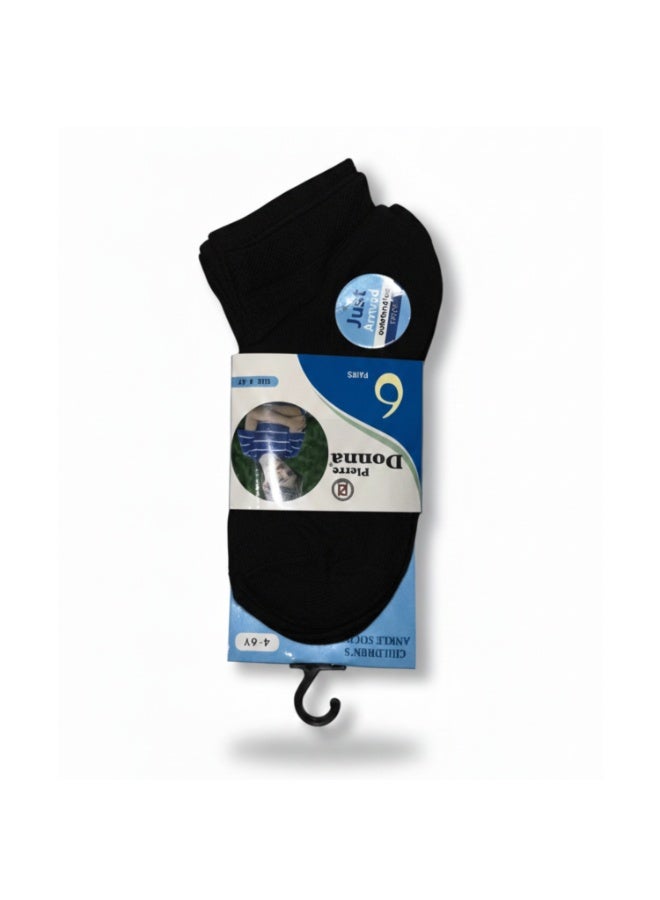 بيير دونا جوارب كاحل للأولاد عبوة 6 قطع – كحلي | مزيج قطن ناعم | قابلة للتنفس ومرنة لراحة فائقة | للمدرسة والاستخدام اليومي | العمر 10–12 سنة - Image 3